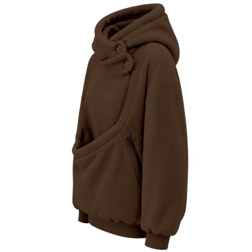 CHENXDZHAO Pet Pouch Hoodie,Pet Pouch Hoodie Womens Mens Oversized Long Sleeve Puppy Carrier Hooded Sweatshirt Soft Warm Pullover Tops With Large Pocket,Coffee,L - image 6