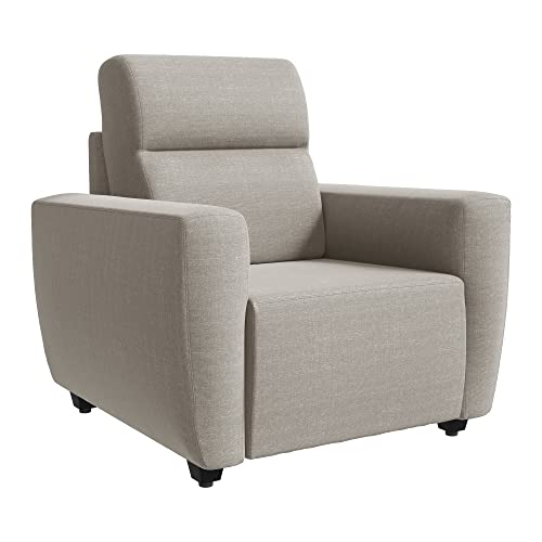 Image of Wakefit Sofa Set | 3 Year Warranty | Sofa 1 Seater, 1 Seater Sofa for Living Room, Wooden Sofa Set, Sofa Set Single Seater - Belize(Omega : Pearl)