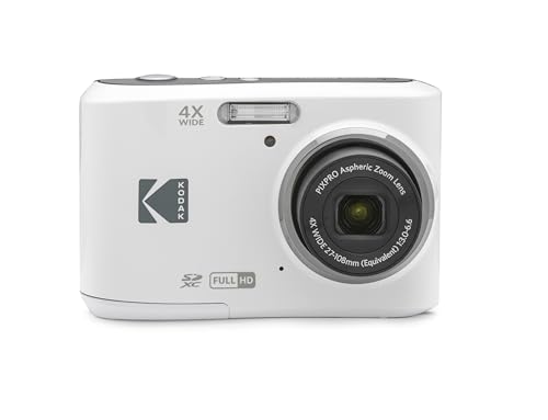 KODAK PIXPRO Friendly Zoom FZ45-WH 16MP Digital Camera with 4X Optical Zoom 27mm Wide Angle and 2.7" LCD Screen (White)