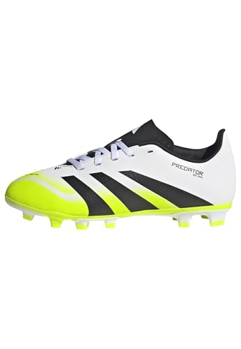 adidas Unisex niños Predator Club Firm Ground/Multi Ground Football Boots Kids, Cloud White/Core Black/Lucid Lemon, 33 EU