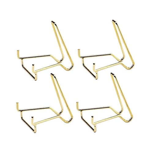Balacoo Soportes de Hierro Dorado para Minerales y Cristales, Exhibidores Ligeros y Resistentes para Colecciones Pequeñas en Fiestas o Librerías, Pack de 4 Piezas
