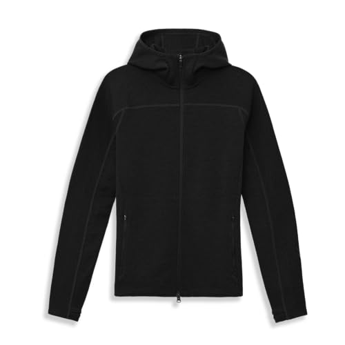 IBEX Merino Wool Women's Shak Hoodoo Hoodie | Full-Zip Mid Layer Jacket with Scuba Hood, Thumbholes & Pockets
