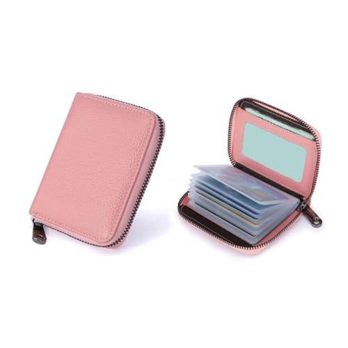 Large Wallets for Women Extra Capacity,Credit Card Holder with 20 Card Slots Zip Leather Card Case for Name ID Card Holder Book Business Card Book(Black/Rose/Pink)