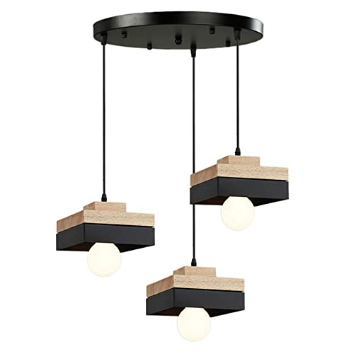 Moderna lámpara LED colgante para restaurante, 3 luces, iluminación colgante en color negro, decoración industrial para pasillo, cocina, isla, interior, solución de iluminación decorativa de bajo