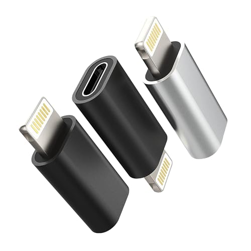 Image of C & E- Type C Female to Lightning Male Multi Colour Adapter for iPhone Connector Extender Convertor [3 Pack] Compatible with iPhone 14 /13 /12 /11 /Mini /Pro /ProMax, SE /XS /XR /X /8 /7 /6 /Plus, iPad & Airp0ds