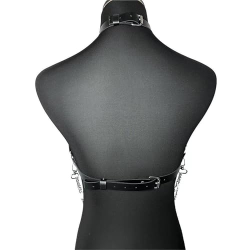 Gothic Punk Body Chain for Women,Faux Leather Adjustable Harness Belt&Waist Cincher for Rave Festival,Halloween,Y2K Clubwear4