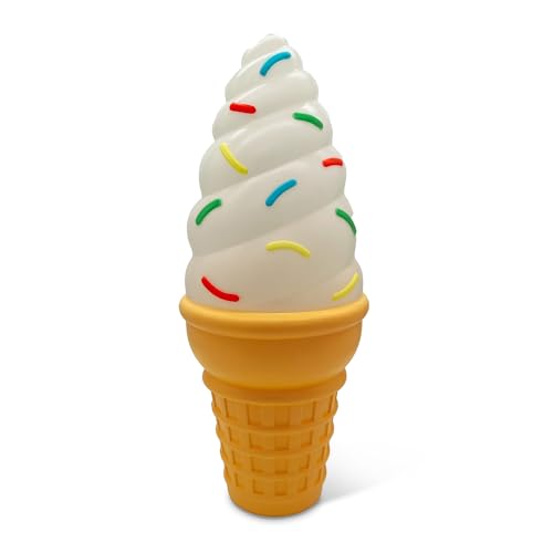 Image of 25-Inch Lighted Giant Ice Cream Cone Novelty Blow Mold Light - Retro Dessert Decor with Fun LED Lights for Indoor Use - Cute, Quirky Lamp for Kitchen or Party Display
