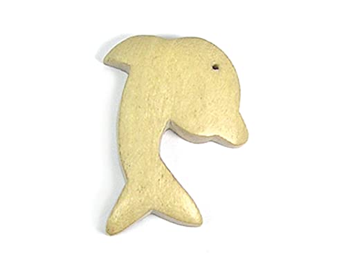 Pendentif bois dauphin ocre avec finition cirée lisse pour bijoux durables