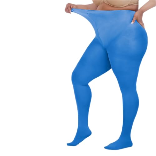 Image of LISSELE Opaque Plus Size Tights for Women - Microfiber, Run Resistant Toe Plus Size Stockings - Footed Tights Pack, 1X-8X