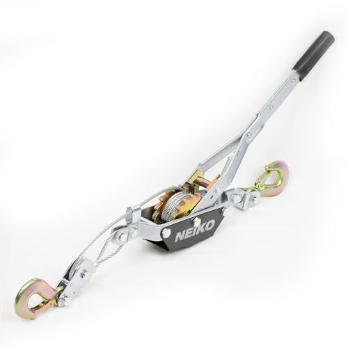 Image of NEIKO 02252A Come Along Winch, 2-Ton (4000 Lbs) Pulling Capacity, 7.2 Ft, 2 Hook, Heavy Duty Power Cable Come Along Tool with Dual Gears, Hand Winch Cable, Automotive Hoist Winch Puller, Recovery Gear