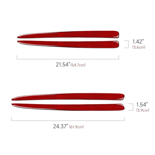 Image of Car 4 Doors Strips Panel Decals for 2011-2026 Dodge Durango Accessories Carbon Fiber Stickers, Red