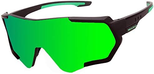 Sports Sunglasses Polarized UV400 Protection Cycling Glasses With 3 Interchangeable Lenses for Cycling, Baseball,Fishing, Ski Running,Golf (Transparent gray)