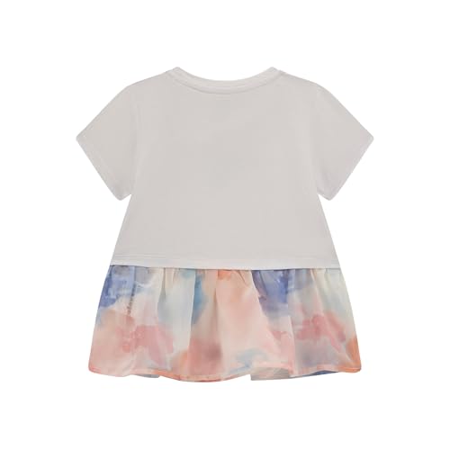 GUESS Girls' Short Sleeve T-Shirt with Chiffon Hem2