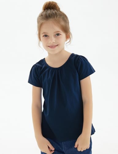 Image of Noomelfish Girls Criss Cross Back T-Shirts Short Puff Sleeve Tee Tops (5-12 Years)
