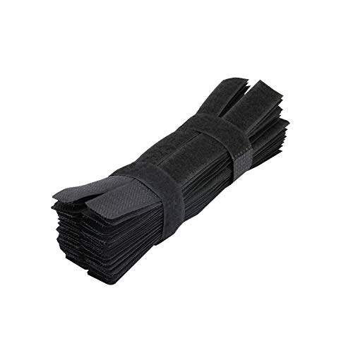 Organizador Cables Cable Tie Reutilizable Adjunto Cable Organizador Adjunto Cable Tie Straps para PC portátil TV (100pcs - Black)