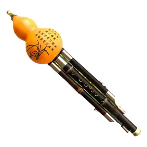 天然ひょうたんと竹 Flauta Hulusi C/bB キー楽器プロフェッショナル取り外し可能な合金リード(C)