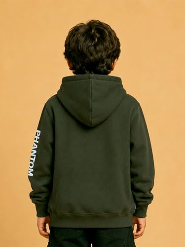 Image of Unisex Kids Solid Full Sleeve Zip Front Open Hooded Sweatshirt