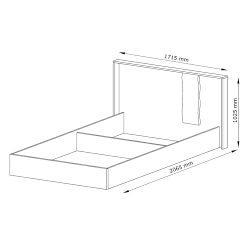 Lomadox Schlafzimmer Set Eiche mit weiß 3-teilig Bett 160x200 cm Nachttische Doppelbett Ehebett Bettgestell – Bild 4