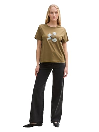 Tom Tailor Damen 1045534 T-Shirt, 15664 - Nutria Olive, S EU – Ansicht 3