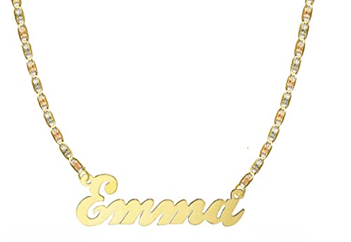 14K Personalized Custom Name Necklace-Valentino Chain