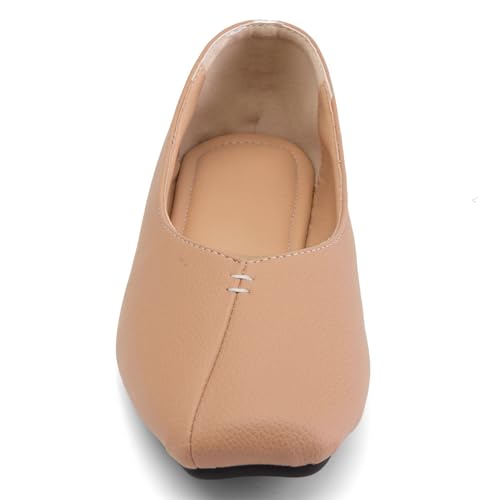 LUXMAX Womens Square Toe Ballet Flats Slip On Ballerina Shoes4