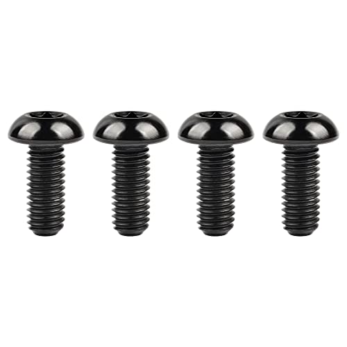 Wanyifa 4Pcs Titanium M5 x 12mm Holder Torx Head Bolt Screw for Bicycle Water Bottle Cage (Black)