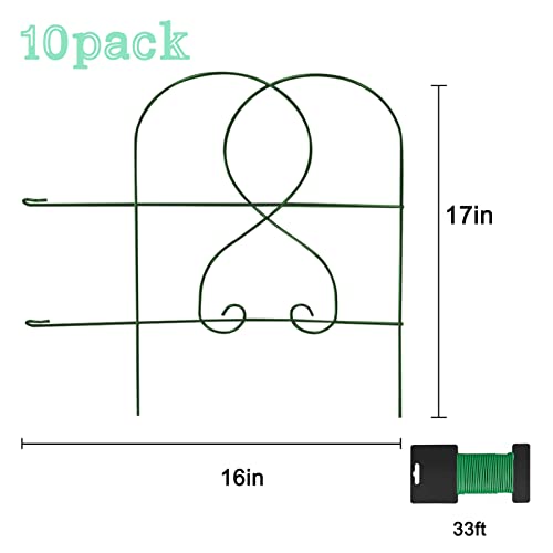Garden Fence Border 10 Pack,13Ft(L) X 17In(H) Rustproof Garden Fencing,Metal Wire Garden Fence Animal Barrier,Decorative Flower Bed Fencing, Arched Garden Fence Edging For Outdoor Patio Yard #TOP1