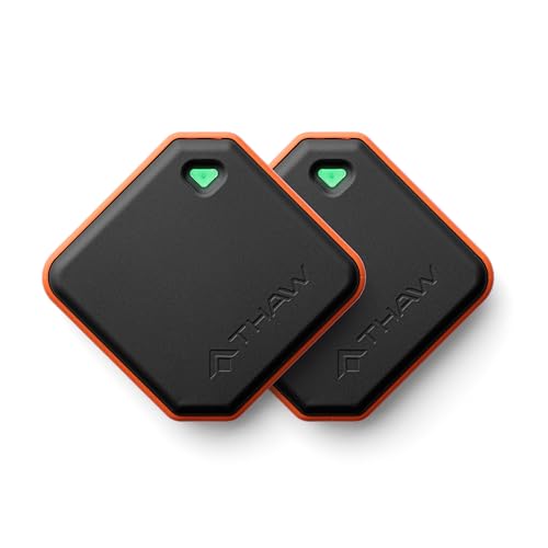 THAW Rechargeable Mini Hand Warmer - 2 Pack | Double-Sided Heating Up to 4 Hours Rechargeable USB-C Durable Impact-Resistant Construction Integrated LED Light