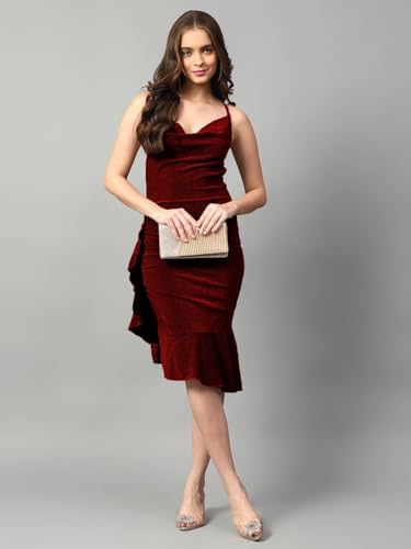 Image of KOTTY Women's Flowy Midi Round Neck Plus Size Dress