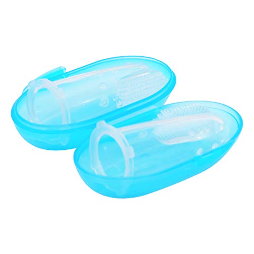 Image of 1st Step Silicone Finger Brush Pack of 2 (Blue)