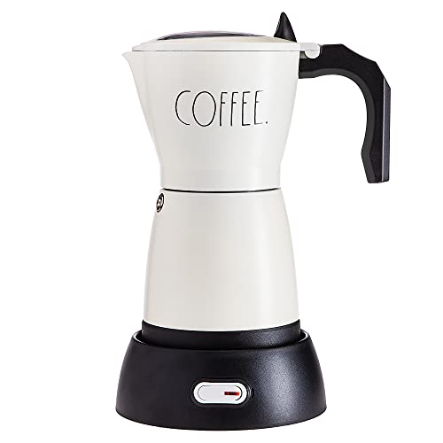 Rae Dunn Electric Espresso Maker, 300 ml Espresso Maker for Full Bodied Coffee, Boil Dry Protection, 360 Degree Rotation, Espresso Pot, Genuine Labeled COFFEE