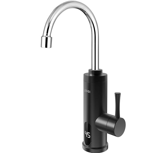 Elektrischer Wasserhahn mit Durchlauferhitzer Armatur mit LED Temperaturanzeige Bad Küche...