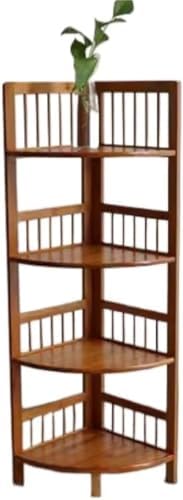 Bamboo Corner Shelf - Space-Saving Corner Display Organizer for Living Room & Home Office, Stylish Storage Stand, Multi-Functional Shelving Unit, Eco-Friendly Design
