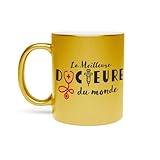 Fabulous Goldener Becher aus verchromter Keramik - der weltweit beste Arzt Betriebsmedizin Leidenschaft Gesundheit - 325 ml