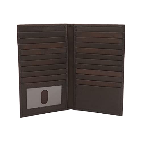 Ag Wallets Mens Genuine Leather Long Credit Card Security Wallet Brown Rfid #TOP13