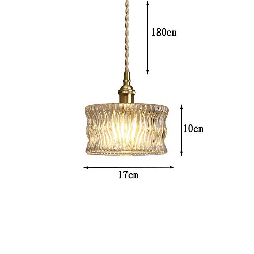 Lámpara colgante de cristal E14 con rayas americanas para decoración de cocina 7