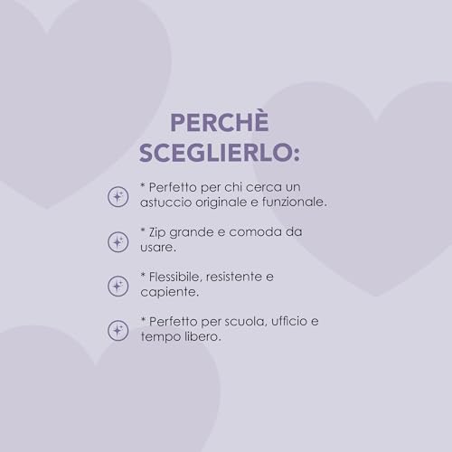 Pigna, Stiftetui mit Reißverschluss, violett mit irisierendem Effekt, Packung mit 1 Stück