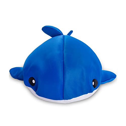 Posh Creations Floating Animal Pool Floats with EPS for Kids, Teens and Adults, Comfy Stuffed Pool Float for Lounging, Mesh - Large Whale Shark