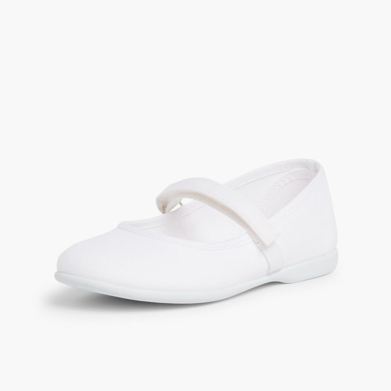 Girls Riptape Canvas Mary Janes White Big Kid 52