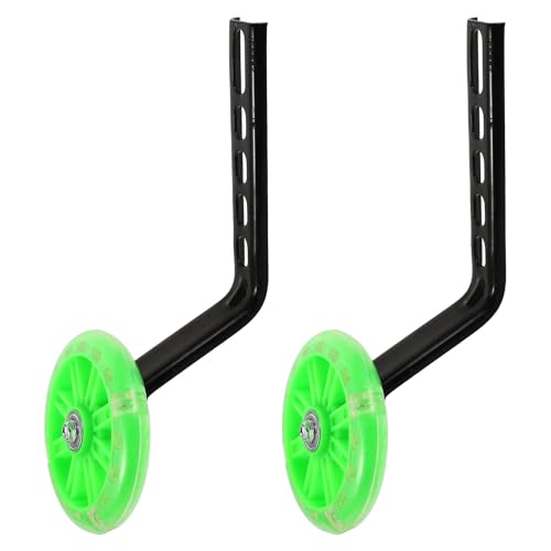 Juego de ruedas de entrenamiento para bicicleta Ciieeo, color verde, resistentes al desgaste, estabilizadoras para práctica de equilibrio y conducción, aptas para niños miniatura 1