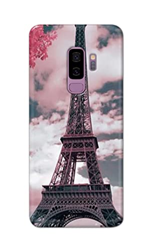 Image of Lovers Famous Place Eiffel Tower in Paris Hard Back Case Cover for Samsung Galaxy S9 Plus, G965F, G965F /DS, G965U, G965W, G9650 Back Cover -(J5) VNS2227