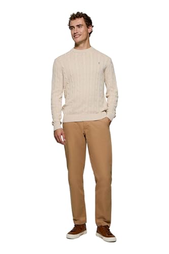 Polo Club Strickpullover Zopfmuster Herren Baumwolle - Sweater Coton