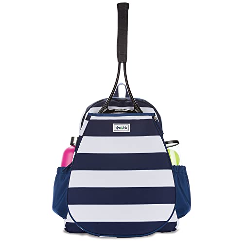 Ame & Lulu Game On Tennis Backpack - Contains Padded & Adjustable Straps - Two Exterior Water Bottle Pockets - Captain