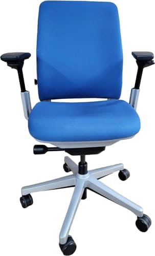 Steelcase Amia Chair (Renewed) (Blue Fabric) - Thumbnail 2