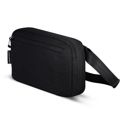 Image of URBAN WOLF Travel Sling - Anti-Theft Travel Crossbody Sling Bag for Men & Women | Water-Resistant Chest Pack, Mobile & Passport Shoulder Bag for Daily & Travel Use - Black