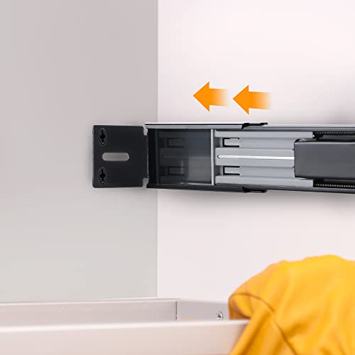 Image of 5 Pairs - 10 Pack Black Heavy Duty Rear Mount Brackets for Soft Close Cabinet Drawer Slides, Metal Replacement Part for Full Extension Ball Bearing Side Mount Drawer Track Guide