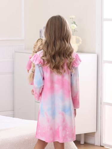 Bow Dream Cute Girls Dress Kids Clothes and Matching American Girl Doll Clothes for Girls Pink Horse3