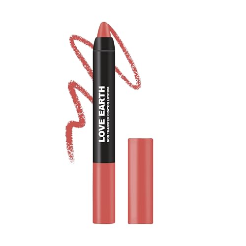 Image of Love Earth Non Transfer Crayon Lipstick-Hardy Mums | Lightweight & Longlasting, Smudge Proof, Transferproof, Matte Lipstick | Crayon Lipstick up to 12 Hours Stay -3.5g