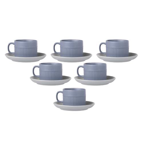 Image of Clay Craft Fine Ceramic Crimson Blue Cups & Saucer, Set of 12, Cups for Tea & Coffee, Gift Set, Elegant Design for Home and Kitchen and Can Be Gifted to Your Loved Ones On Any Occassions