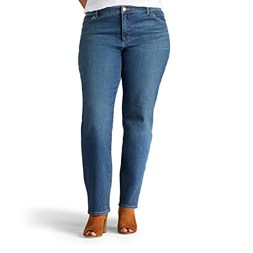 Image of Lee Womens Plus Size Instantly Slims Classic Relaxed Fit Monroe Straight Leg Jean